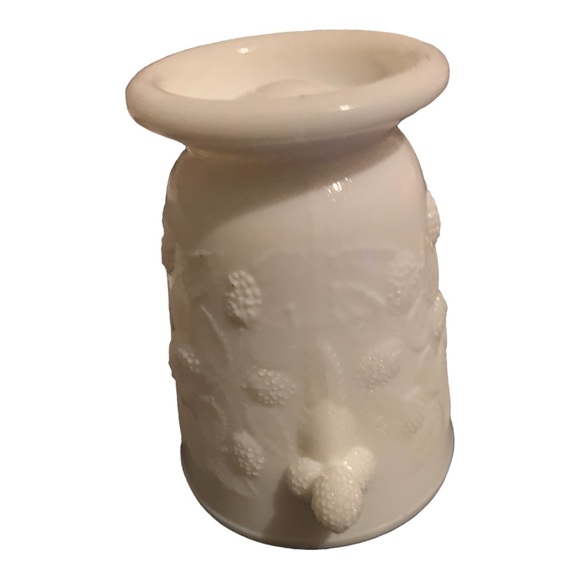 Antique EAPG Hobbs Brockunier MILK GLASS Spooner BLACKBERRY PATTERN 1870 AQ UC. - Picture 9 of 16